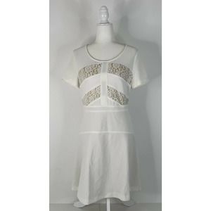 NWOT PINK SOPHIE Fit & Flare Lace Front Dress L